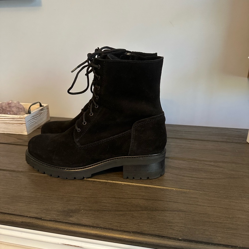 Black Lace-Up Ankle Boots